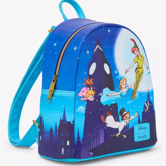 Disney Loungefly Peter Pan Night Flight Mini Backpack NWT - Picture 2 of 4